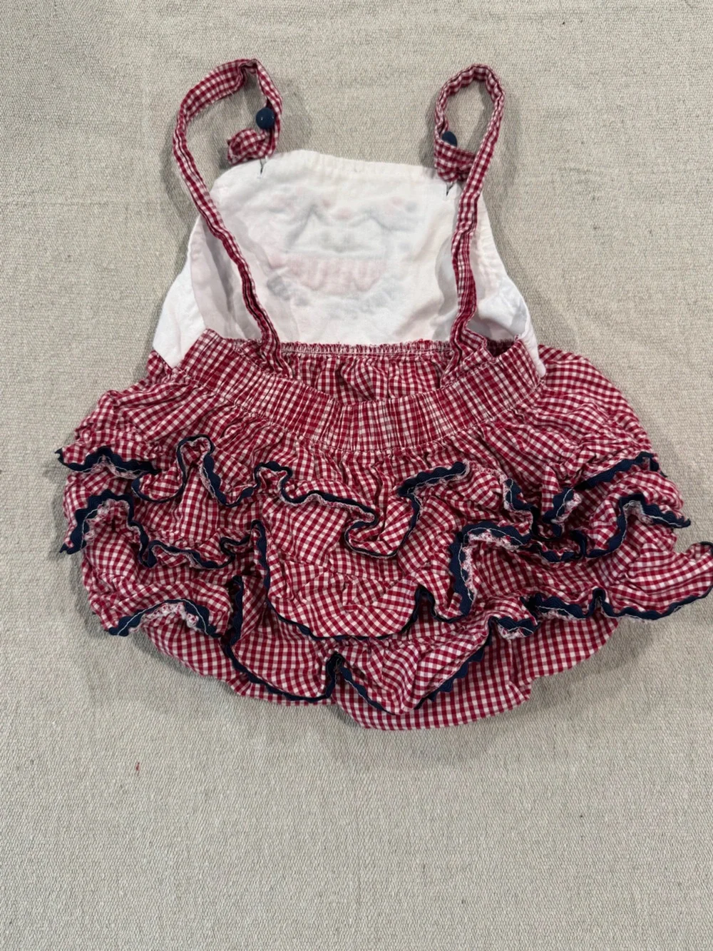 Cactus Red & White Gingham 'Happy 4th' Baby Diaper Cover Romper